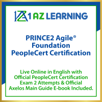 PRINCE2 Agile® Foundation Live Online in English with Official PeopleCert Certification Exam 2 Attempts & Official Axelos Main Guide E-book Included. Course code: PRINCE2AFND-L-2